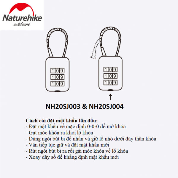 Khóa số vali NatureHike NH20SJ004 - Hình ảnh 5