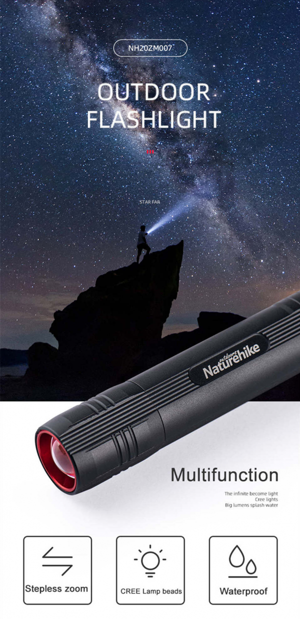 Đèn pin zoom NatureHike NH20ZM007 2020 - Hình ảnh 4